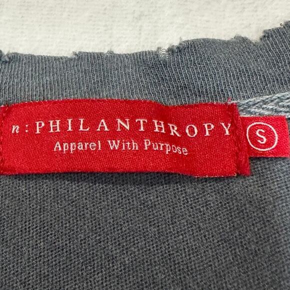 n:Philanthropy Small Gray Distressed Shirt Dress Ripped Morrison Knot Athleisure - Picture 10 of 14